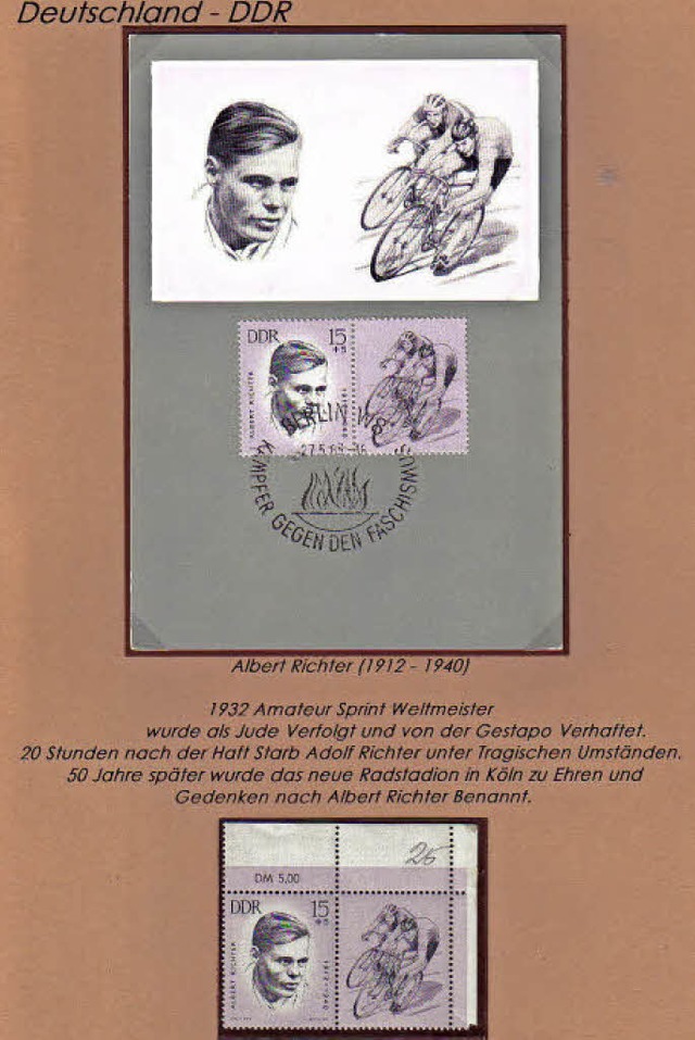 In der DDR wurde Albert Richter auf einer Briefmarke verewigt.  | Foto: Gnter Ppperl