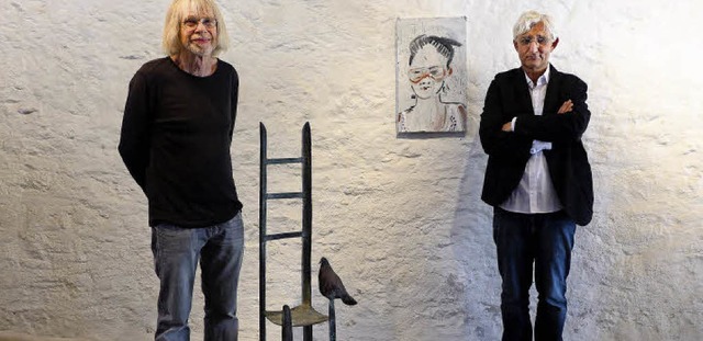 Hubert Lang (links) und Ulrich Klieber...udienzeiten und stellen gemeinsam aus.  | Foto: Ute Schler