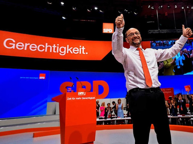 Martin Schulz beim SPD-Parteitag  | Foto: AFP