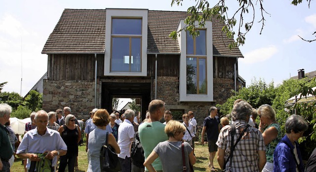 Auf groes Interesse stieen die beim ... Scheune integrierter Wohnbau in Wyhl.  | Foto: Christiane Franz