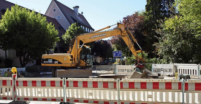 Bauarbeiten in Herbolzheim: Die Einfah...n die Bismarckstrae hergestellt sind.  | Foto: Michael haberer
