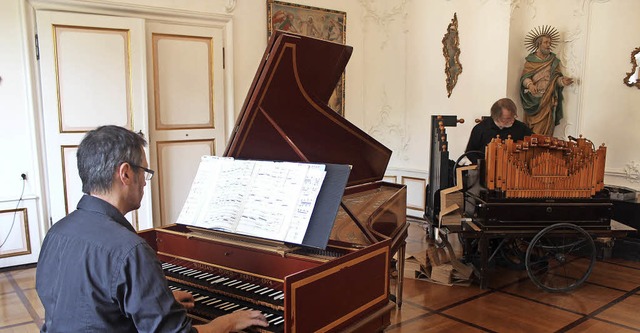 Jean-Marc Aymes und Pierre Charial: Wo...nationalen Orgelfest im Elztalmuseum.   | Foto: Regina Lorenz