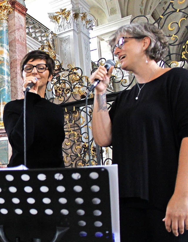 Gorica Krner (links) und Jessica Urbs...pe des Kindergartens Benedikt Kreutz.   | Foto: Erich Krieger