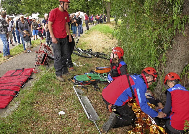 Die Bergwacht Istein, die Rettungshund... Einsatzbereiche beim Tag des Helfers.  | Foto: Jutta Schtz