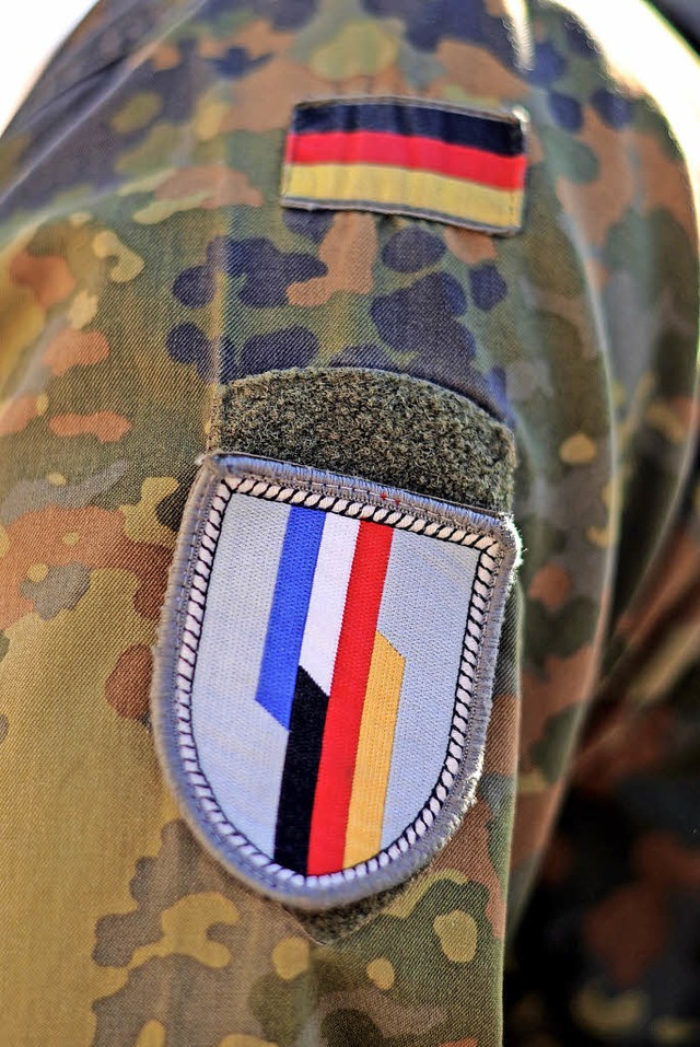 Zeichen der deutsch-franzsischen Brig...ationierte Jgerbataillon 291 gehrt.   | Foto: P. Seeger/dpa