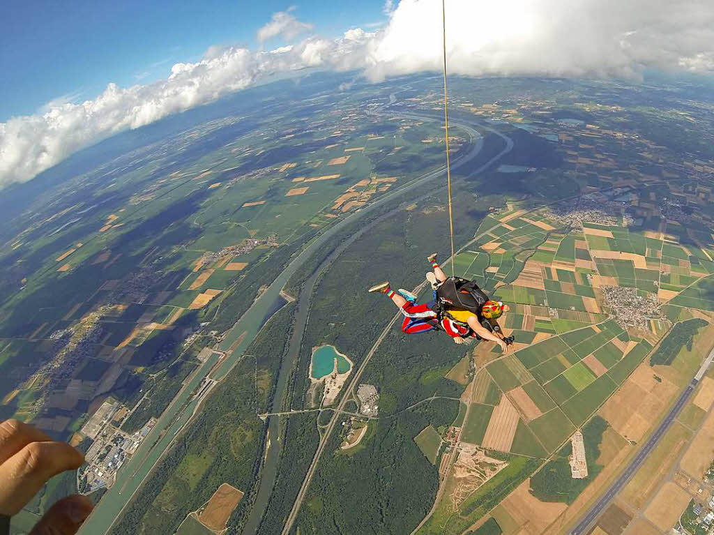 Absprung berm Markgrflerland: die BZ-Reporterin im Selbstversuch