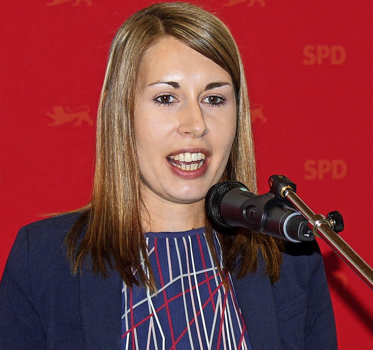 Generalsekretrin der Landes-SPD, Luisa Boos, beim Festvortrag  | Foto: Mario Schneberg