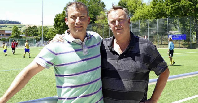 Thomas Schmitt (links) und Helmut Kott...ugend trainiert fr Olympia im Grtt.   | Foto: Sophia Rudorf