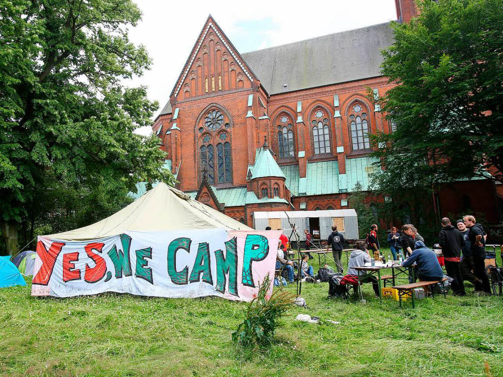 G-20-Gegner in ihrem Protest-Camp im Stadtteil Altona