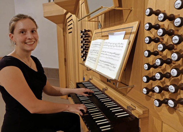 Die junge Orgelknstlerin Lisa Hummel ...einem fulminanten Preistrgerkonzert.   | Foto: Roswitha Frey