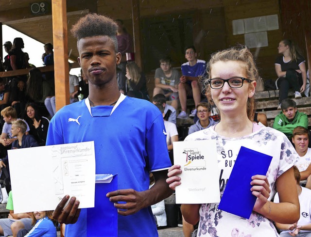 Muhudin Ahmed wurde Schulsieger, Jasmi...ndspielen der Werkrealschule Bonndorf.  | Foto: Stefan Limberger-Andris