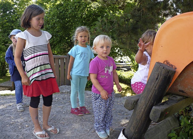 Die Jngsten hatten Spa beim Rutschen.  | Foto: Gertrud Rittner