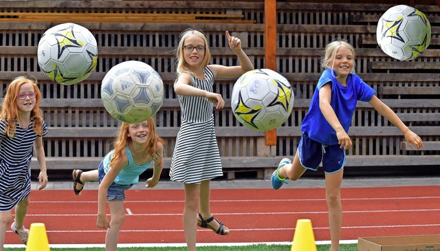 Offene Kinder-Leichtathletik: Die Kind...eren schon mal eine Trainingseinheit.   | Foto: Wolfgang Scheu