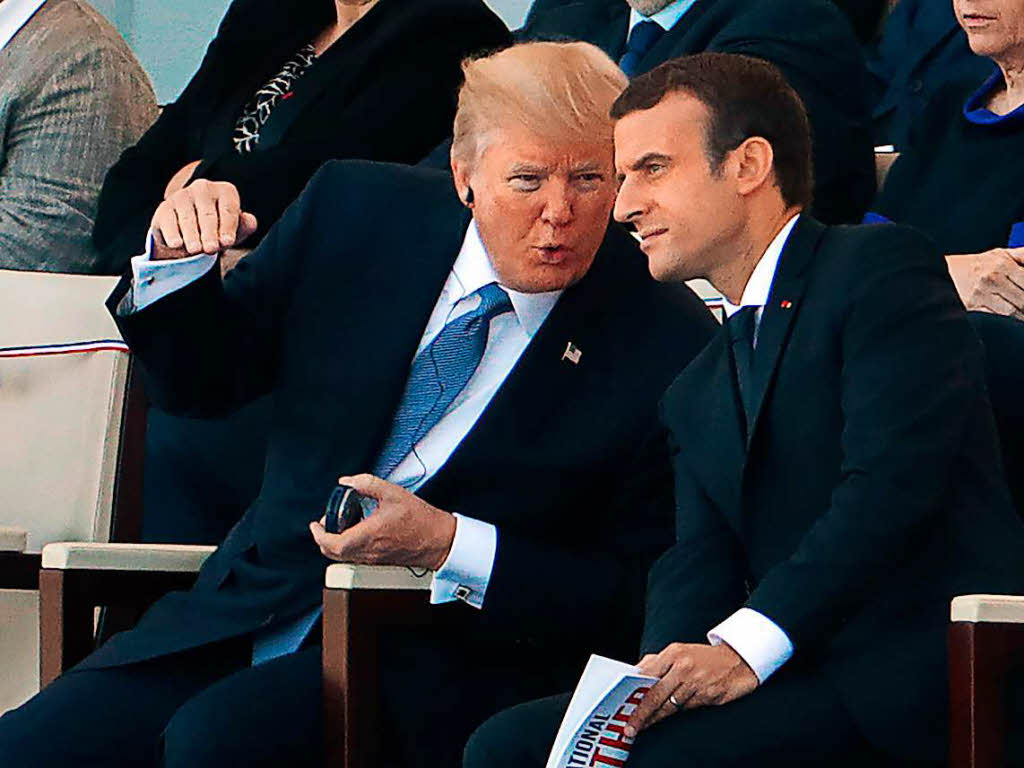 US-Prsident Trump mit dem franzsischen Prsidenten Macron
