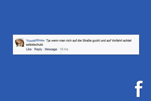 Eine Auswahl der Kommentare auf Facebook zum Unfall einer 13-Jhrigen.  | Foto: Screenshot