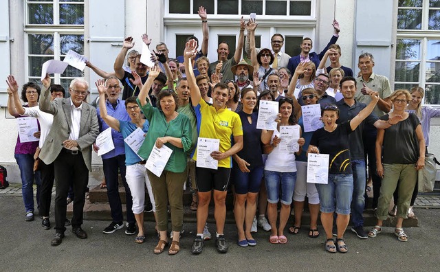 Einige der Teilnehmerinnen und Teilnehmer der Aktion Stadtradeln in Lahr   | Foto: Christian Kramberg