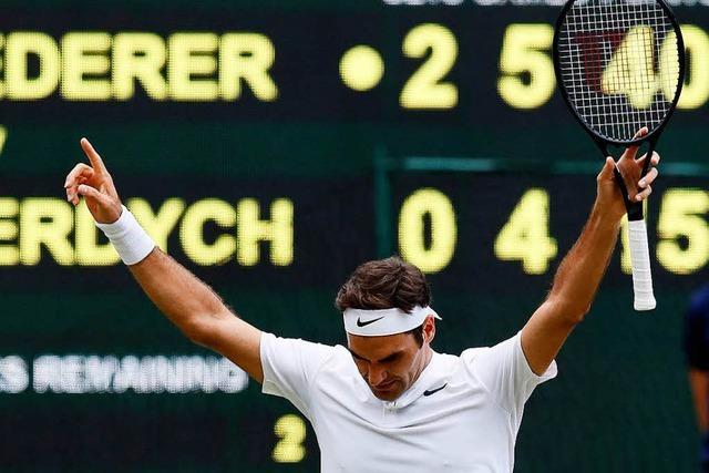 Noch ein Sieg fehlt Roger Federer zum neuen Rekord