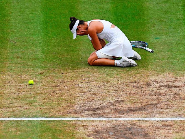 Fassungslosigkeit im Moment des Siegs: Garbie Muguruza  | Foto: AFP