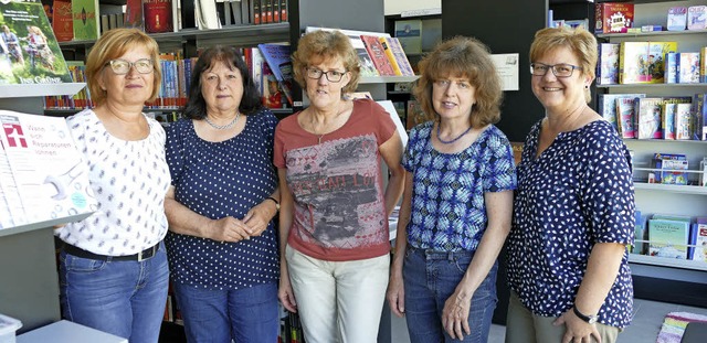 Fnf der acht  Mitarbeiterinnen: Sabin...Rita Weis, Beate Gitzinger (von links)  | Foto: Wintergerst