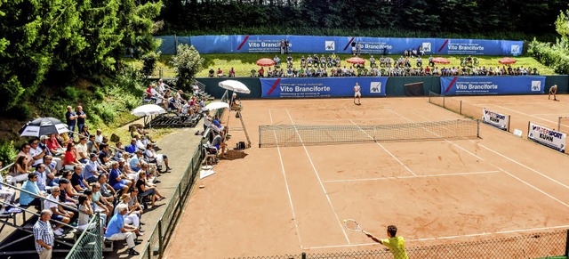Sonnige Momentaufnahme des Tennisstadions an der Palmengasse   | Foto: Sebastian Khli