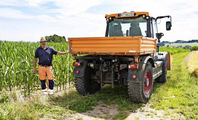 Am Bildstckleweg Ecke Kirchweg soll b...e Ladeflche des kommunalen Fahrzeugs.  | Foto: Dieckmann