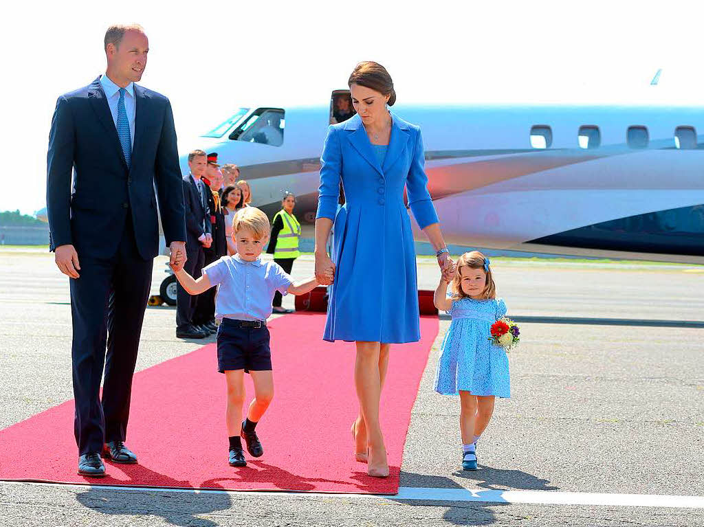 Der erste Deutschlandbesuch von Prinz William mit Frau und Kindern.