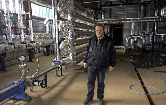 Lars Klinkmller ist stolz auf seine Biogas-Anlage in Wolnowacha.   | Foto: Scholl
