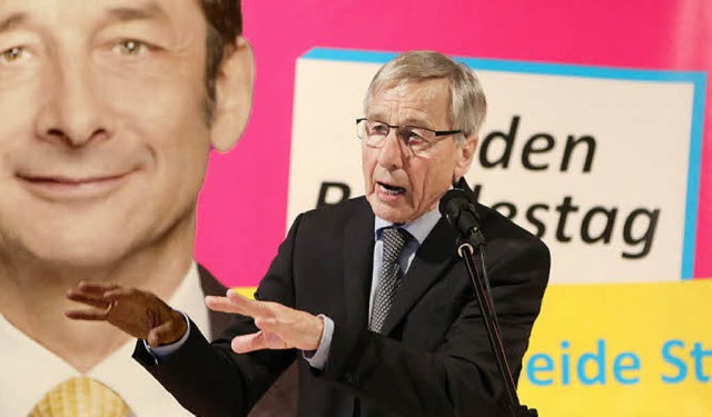 Wolfgang Clement als Wahlkmpfer fr die Liberalen in Lrrach-Haagen   | Foto: Katharina bartsch