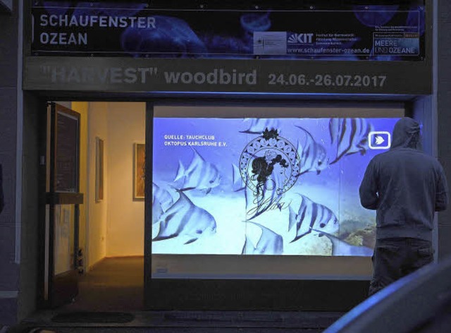 Nachts ist die groformatige Videoinstallation besonders eindrucksvoll.   | Foto: Ingo Schneider