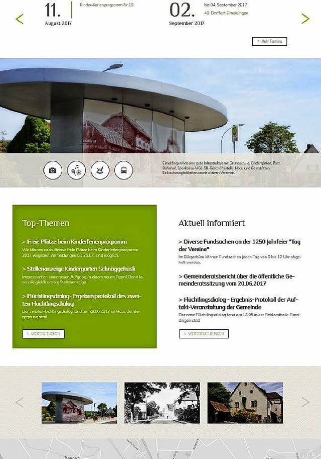 Seit Dienstagabend online: die neue Webseite der Gemeinde  | Foto: SCreenshot: BZ