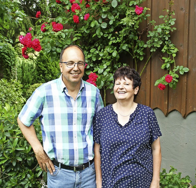 Matthias und Andrea Baier ffneten fr... Freunde der grnen Oasen willkommen.   | Foto: Inken Kramer