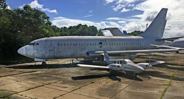 Die Landshut steht auf dem brasilianischen Flughafen von Fortaleza.   | Foto: DPA