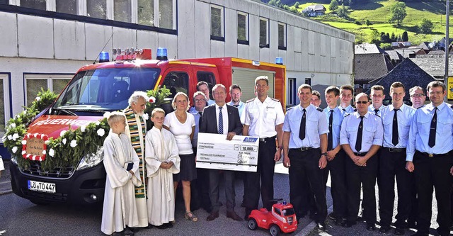 Der Todtnauer Feuerwehr-Abteilung Afte...tersteg, Winfried Wissler (von links)   | Foto: ulrike jger