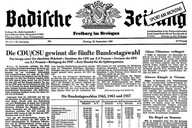 Bundestagswahl 1965: Auszge aus der BZ-Berichterstattung