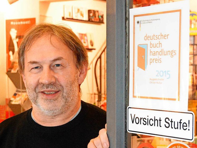 Schon 2015 konnte sich Irimbert Kastl ...n Deutschen Buchhandlungspreis freuen.  | Foto: Hannes Lauber