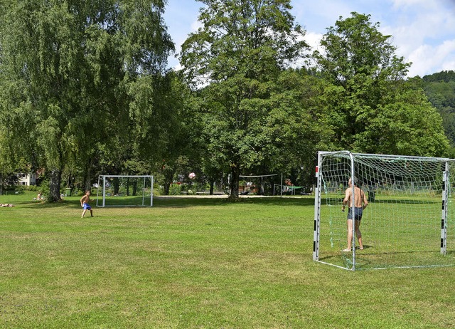 Ein Teil des Freibads soll testweise z...gibt&#8217;s kaum noch grne Flchen.   | Foto: Nikolaus Bayer