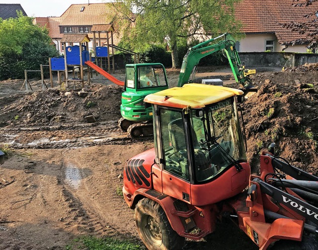 Die Bauarbeiten fr die neue Auenspie...rtens in Grafenhausen haben begonnen.   | Foto: Privat