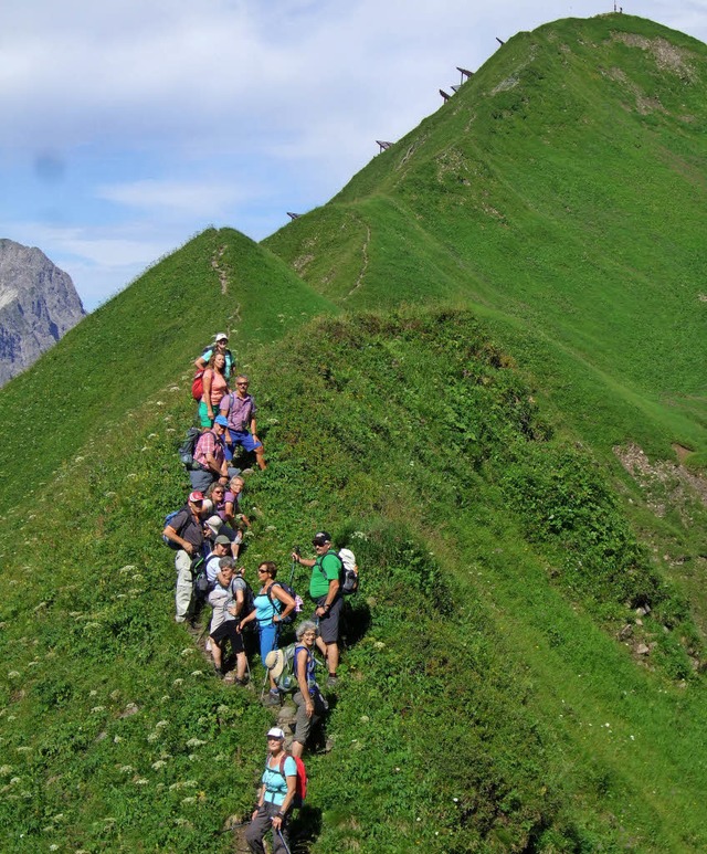 Die Mitglieder des  Schwarzwaldvereins...kurz unter dem Gipfel der Hferspitze   | Foto: Zapf
