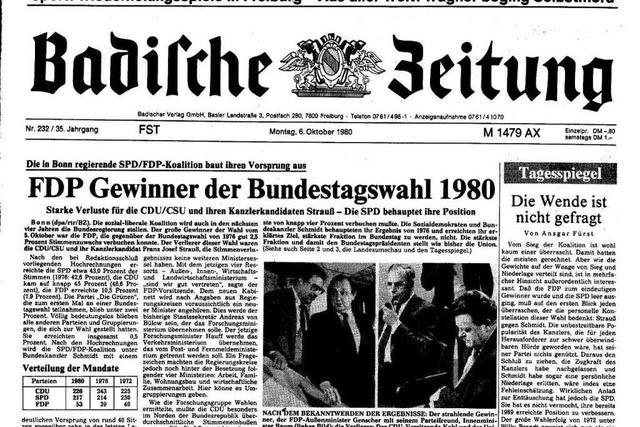 Bundestagswahl 1980: Auszüge aus der BZ-Berichterstattung