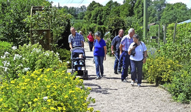 Die Besucher nutzen den Ausflug zur Besichtigung der Kleingartenanlage.   | Foto: Rainer Bombardi