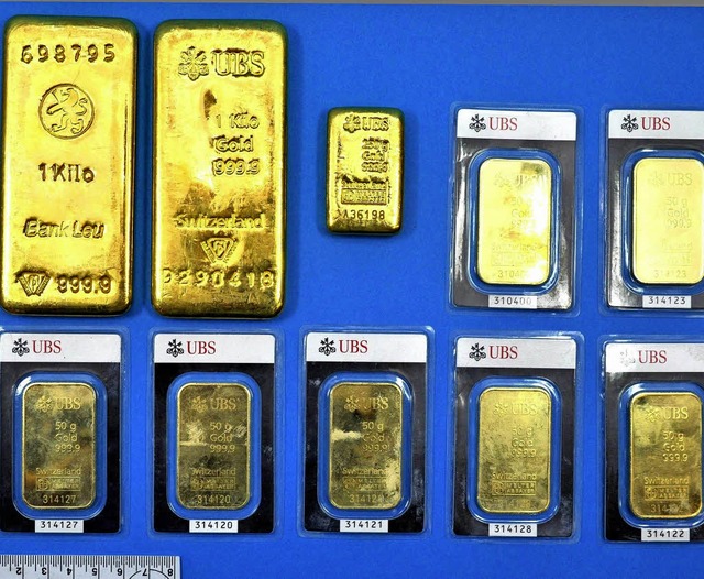 Vor fnf Jahren wurden die Goldbarren ...ungeklrt, woher das Edelmetall kommt.  | Foto: Kantonspolizei Aargau