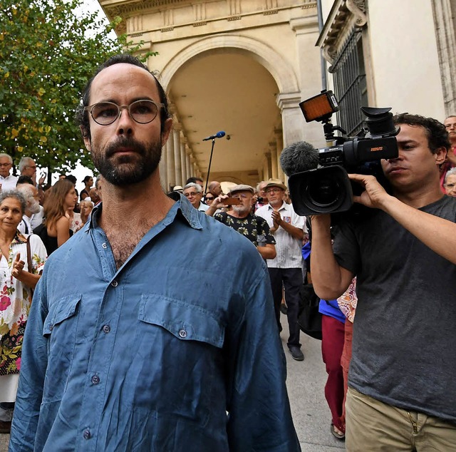Cdric Herrou nach dem Gerichtsurteil in Aix-en-Provence  | Foto: afp