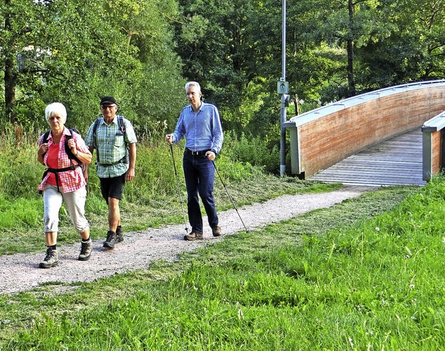 Gesundheitswanderfhrerin Sofie Lautem...r-Halbmarathonstrecke in Brunlingen.   | Foto: Stadt Brunlingen