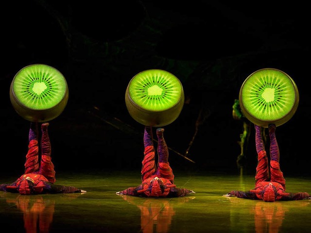 Szene aus &#8222;Ovo&#8220;: Die Ameisen balancieren die Kiwis auf den Fen.  | Foto: Cirque du Soleil