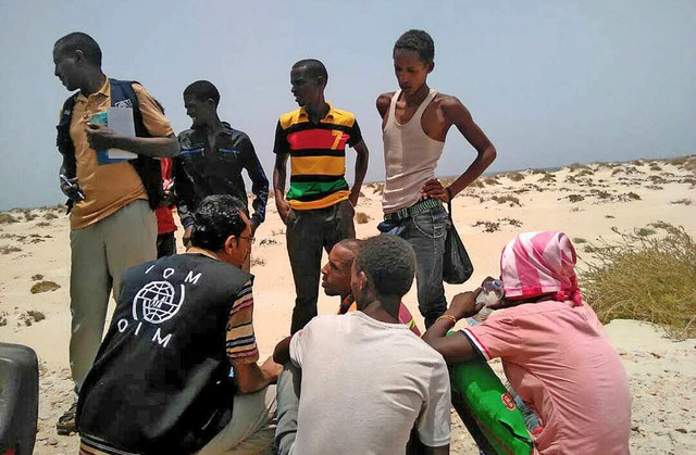 Afrikanische Flchtlinge stranden in Jemen.  | Foto: dpa