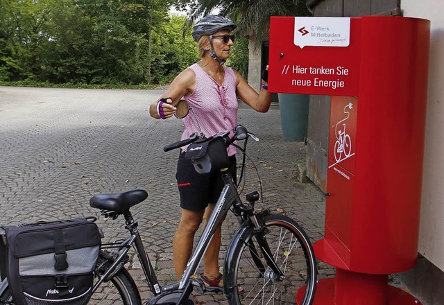 Das Kabel muss man selbst mitbringen, ...tterzeller Mhle  mit Strom aufladen.   | Foto: Heidi Fssel