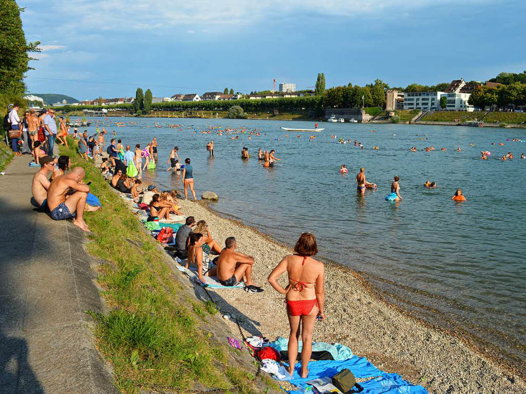 Tausende Teilnehmer gingen beim Basler Rheinschwimmen ins Wasser.
