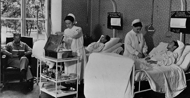 Ein Krankenzimmer im Jahr 1935   | Foto: Unispital Basel