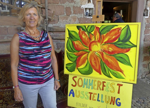 Vera Krakovic stellte beim Sommerfest ihre  Gemlde aus.   | Foto: Verein