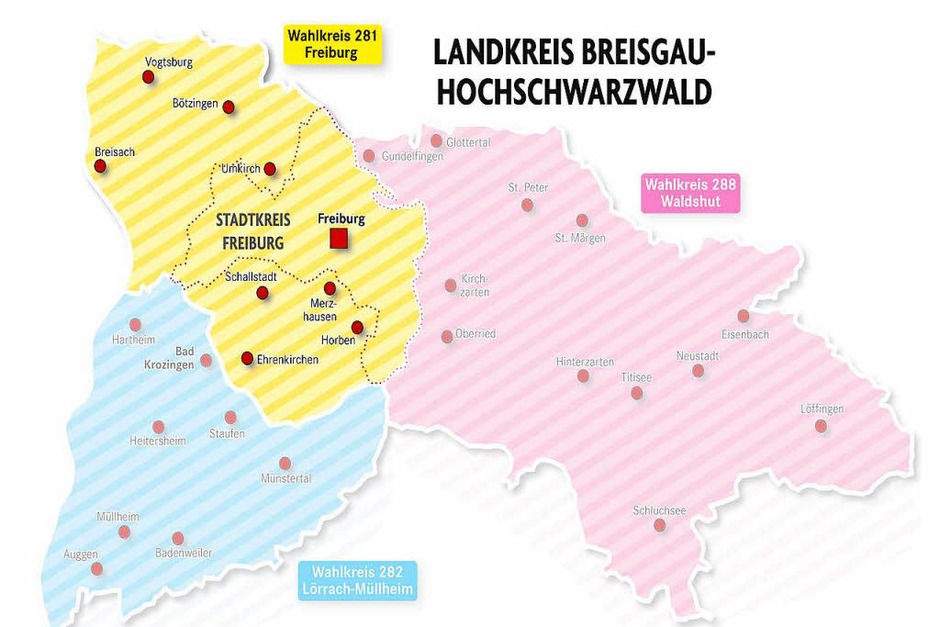Wahlkreis 281, Freiburg (Foto: BZ-Grafik) Wahlkreis 281, Freiburg (Foto: BZ-Grafik)